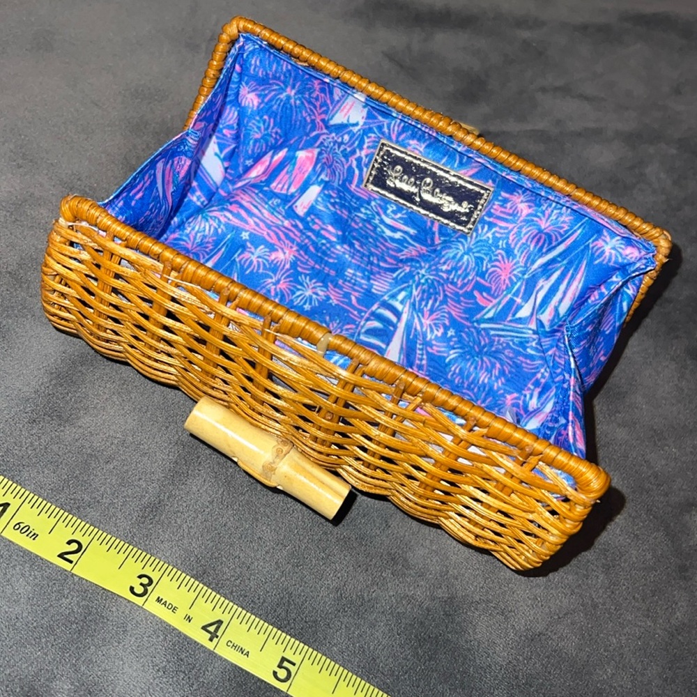 Lilly Pulitzer wicker clutch